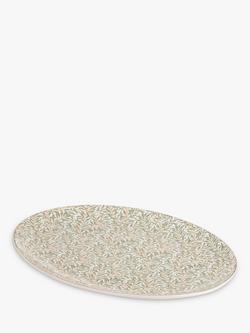 William Morris Oval Stoneware Serving Platters, Set of 2, 40cm, Green - view 2, 
