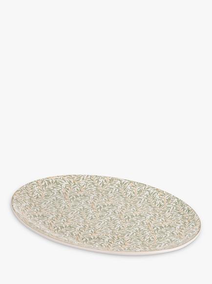William Morris Oval Stoneware Serving Platters, Set of 2, 40cm, Green - view 2, 