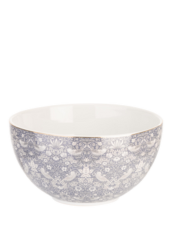 William Morris Strawberry Thief Stoneware Serving Bowl, 26.5cm, Blue - view 2, 