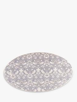 William Morris Oval Stoneware Serving Platter, 45.5cm, Blue, 