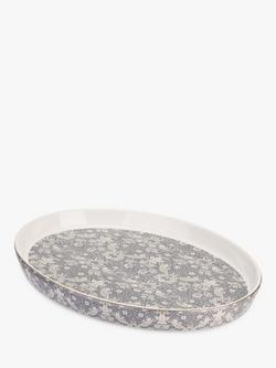 William Morris Strawberry Thief Oval Stoneware Roaster, 40cm, Blue/White - view 2, Blue & White