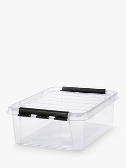 SmartStore Classic Plastic Storage Box with Lid, 20L, Clear