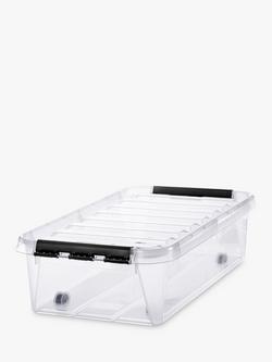SmartStore Classic Plastic Storage Box with Lid, 30L, Clear
