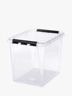SmartStore Classic Plastic Storage Box with Lid, 52L, Clear