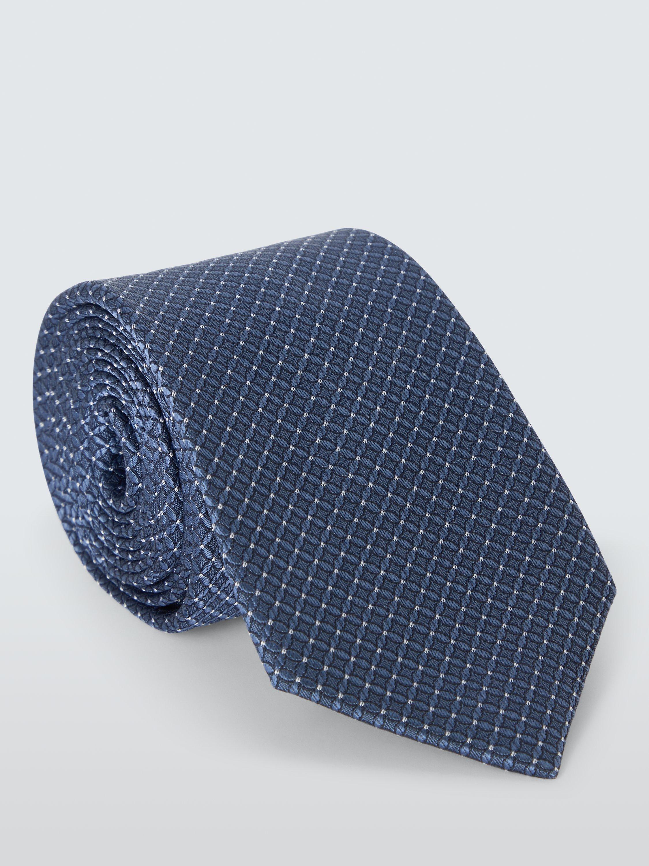 John Lewis Silk Geo Pattern Tie, Airforce