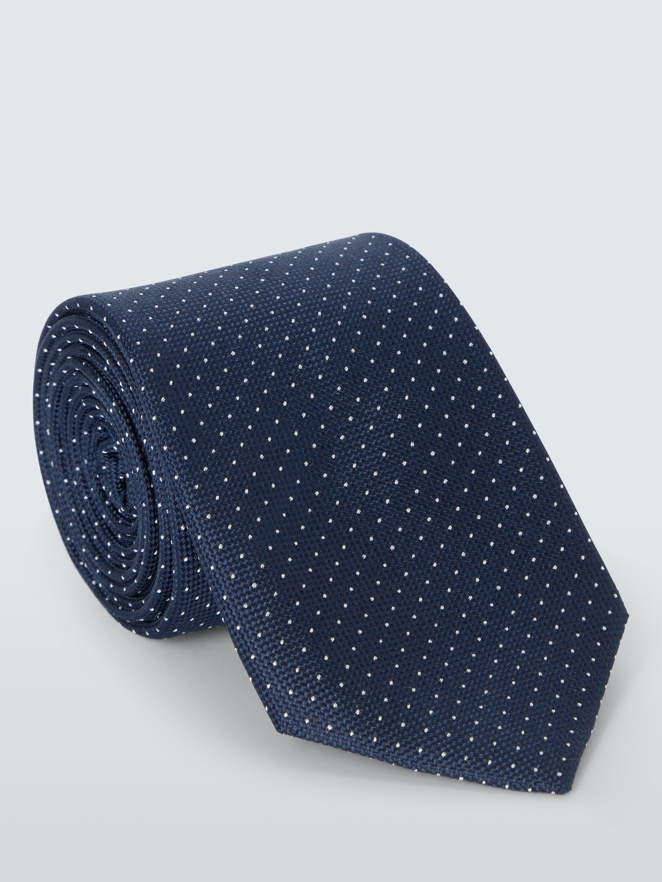 John Lewis Silk Micro Spot Tie, Navy
