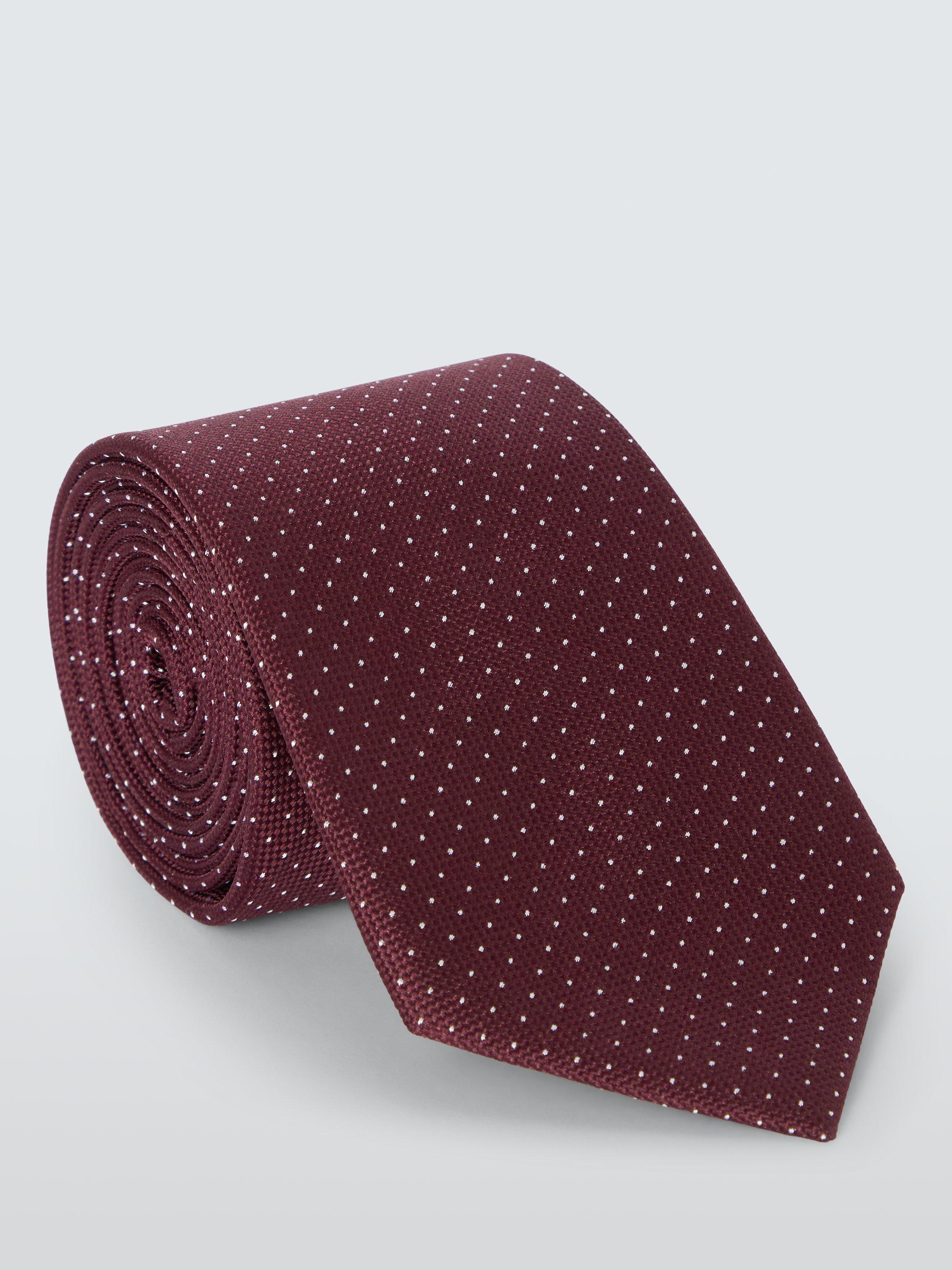 John Lewis Silk Micro Spot Tie, Burgundy