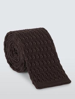 John Lewis Knitted Tie, Brown