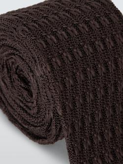 John Lewis Knitted Tie - view 2, Brown