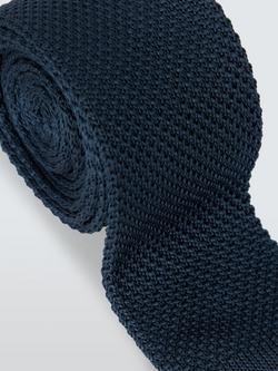 John Lewis Knitted Tie - view 2, Navy