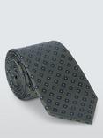 John Lewis Silk Diamond Pattern Tie, Green