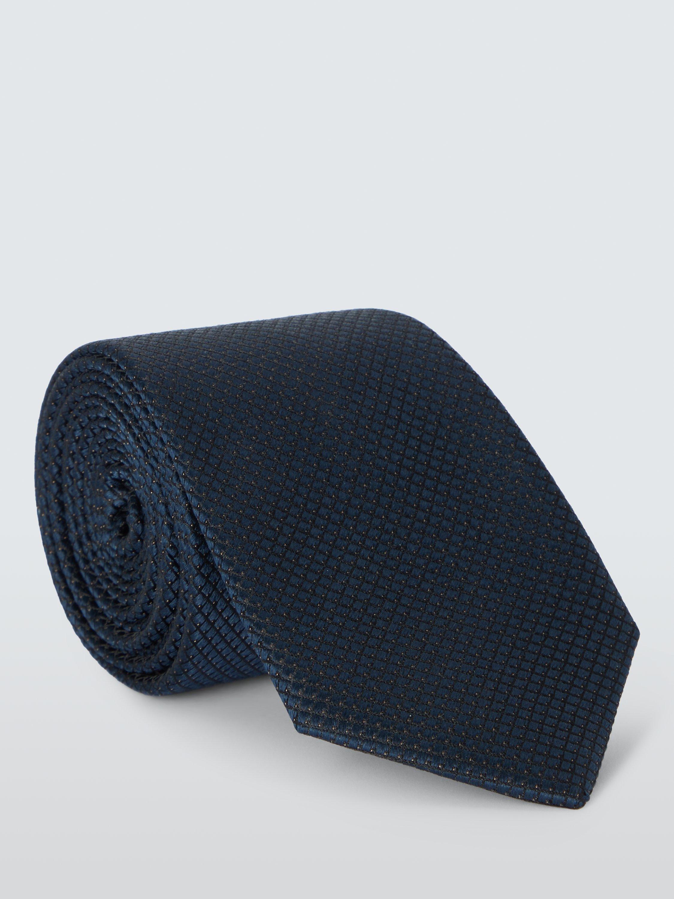 John Lewis Silk Textured Tie, Navy