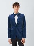 Kin Oversized Ready Tied Velvet Bow Tie, Blue Mid