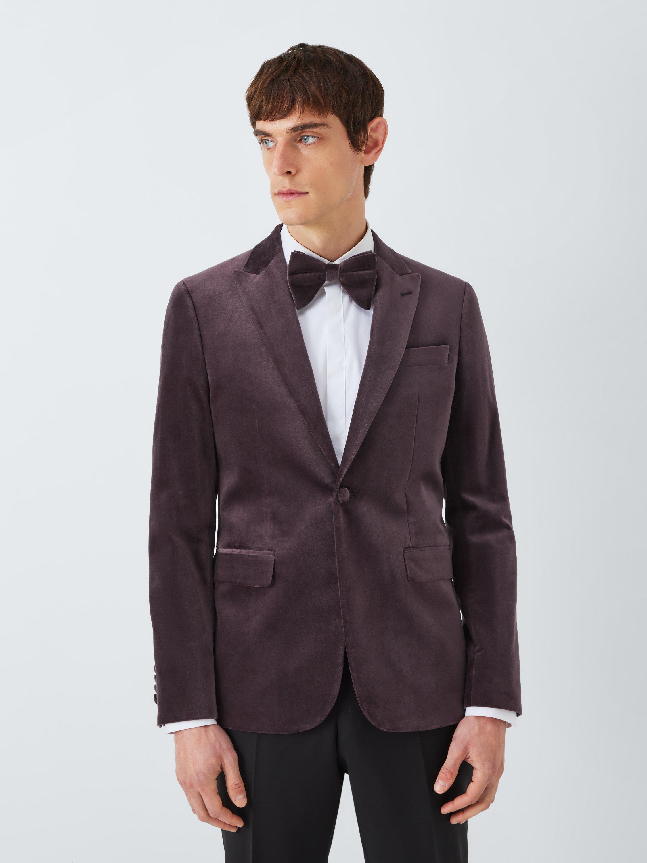 Product image 2 of 4, which shows Kin Oversized Ready Tied Velvet Bow Tie, Purple