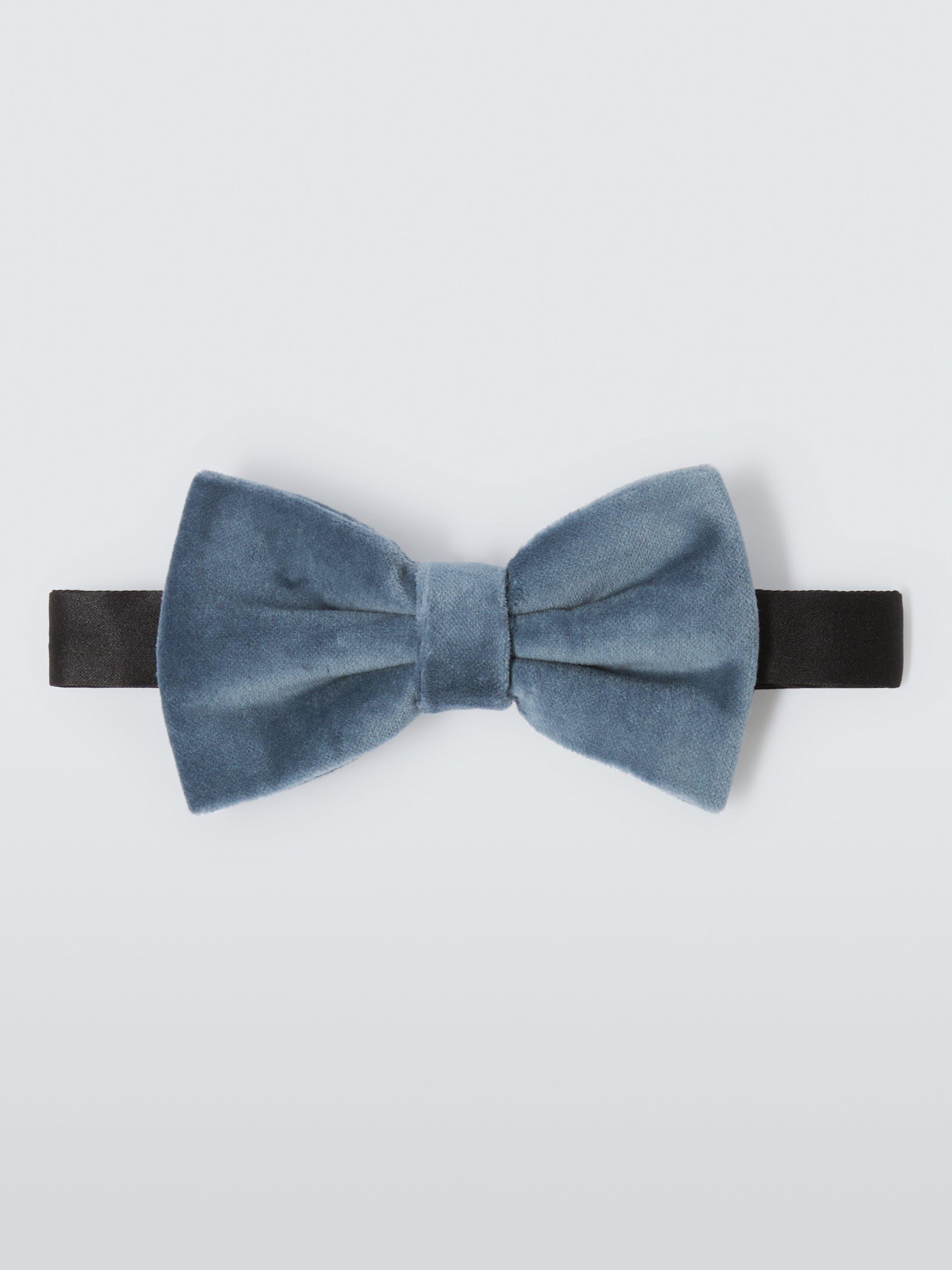 Product image 1 of 2, which shows John Lewis Velvet Bow Tie, Duck Egg