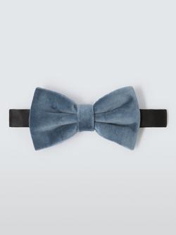 John Lewis Velvet Silk Blend Bow Tie, Duck Egg