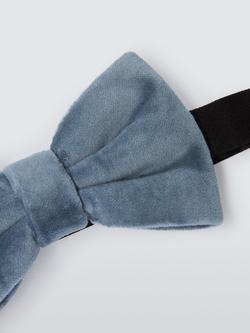 John Lewis Velvet Silk Blend Bow Tie - view 2, Duck Egg