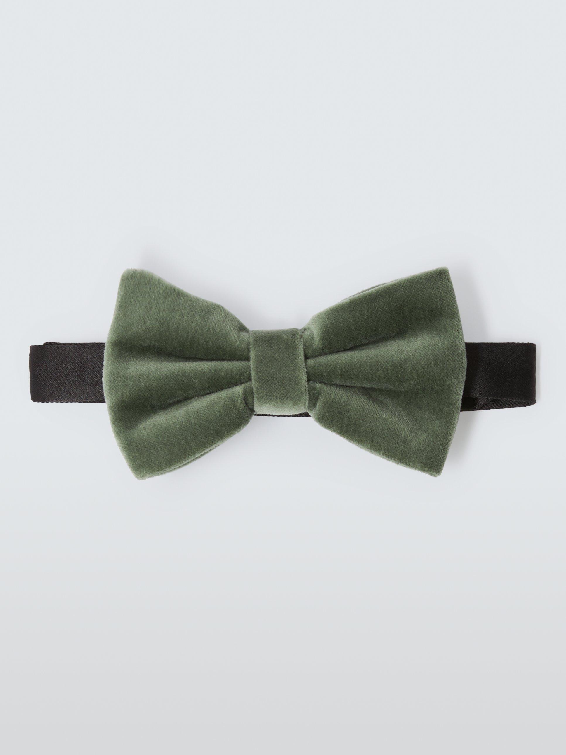Product image 1 of 4, which shows John Lewis Velvet Bow Tie, Sea Foam