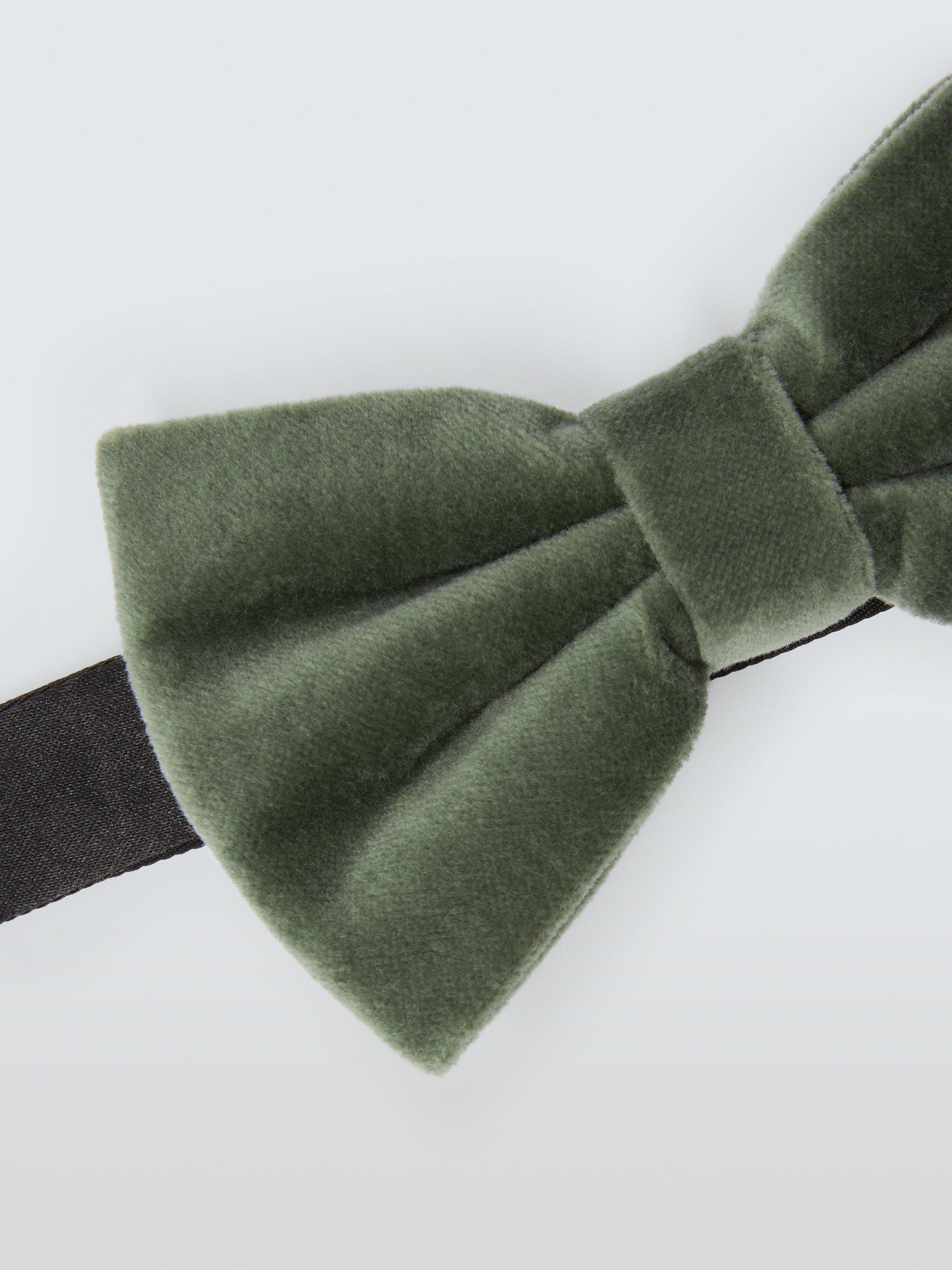 Product image 3 of 4, which shows John Lewis Velvet Bow Tie, Sea Foam