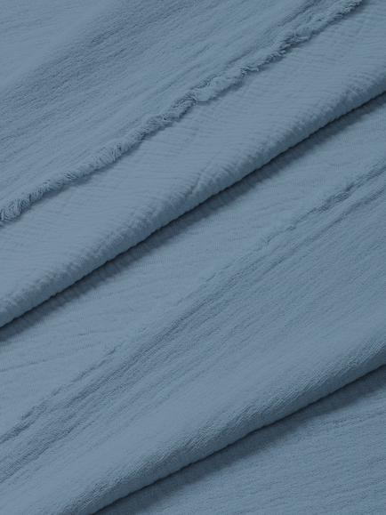 John Lewis Washed Cotton Bedspread - view 2, Lake Blue