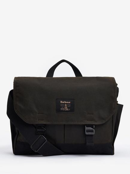 Barbour Field Wax Messenger Bag, Olive, Olive