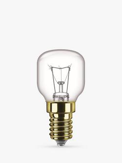 Philips 40W E14 Incandescent Oven Bulb, Warm White, White