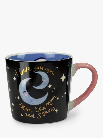 Eleanor Bowmer 'Moon and Stars' Bone China Mug, 300ml, 