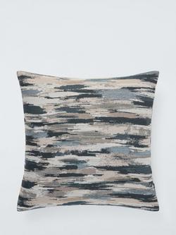 John Lewis Brushstroke Stripe Cushion, Blue, Blue