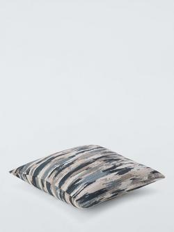 John Lewis Brushstroke Stripe Cushion, Blue - view 2, Blue
