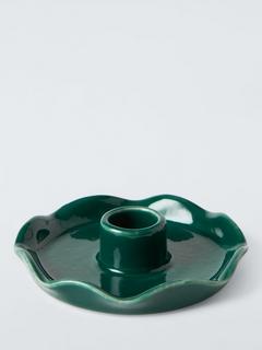 John Lewis X Collagerie Scallop Candle Holder, Teal