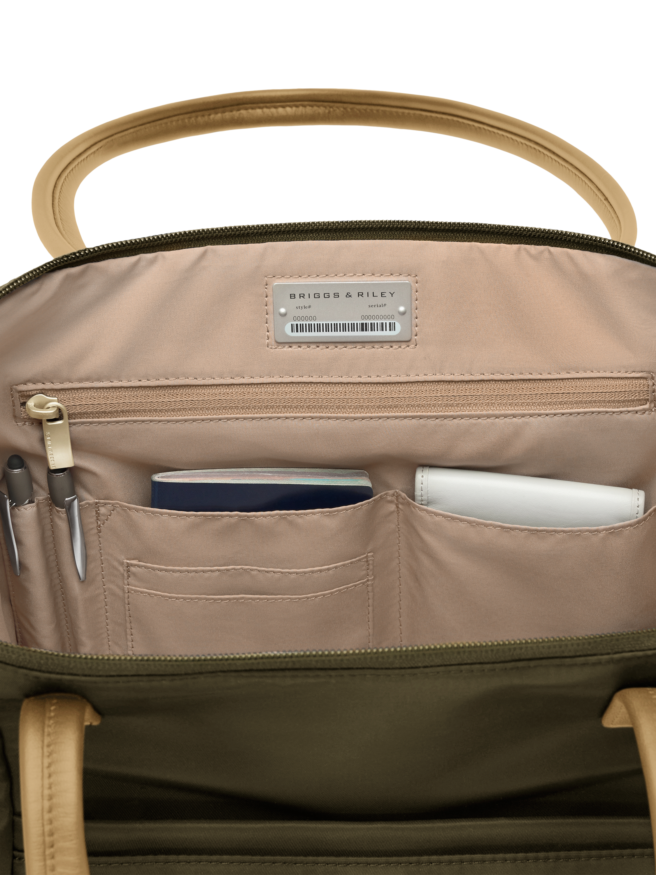 Product image 6 of 6, which shows Briggs & Riley Expandable Tote Bag, 28L, Olive