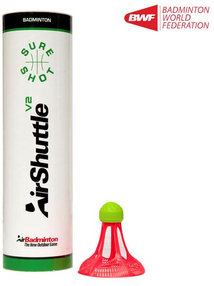 Sure Shot AirShuttle V2 Outdoor Badminton Shuttlecocks, Red