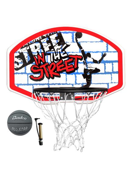 Sure Shot In The Street Backboard and Ring Set, White/Blue/Red