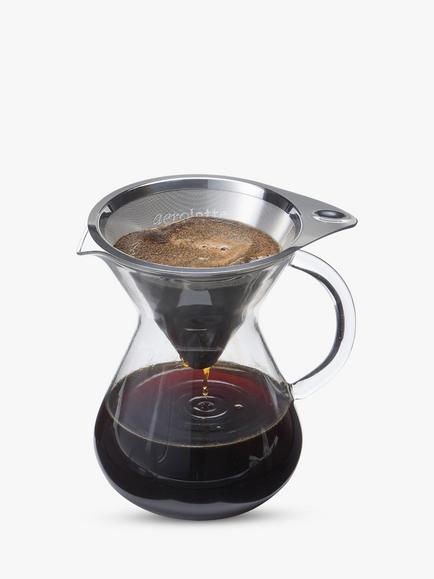 aerolatte Drip Coffee Brewer with Stainless Steel Microfilter, 350ml, Clear