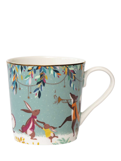 Sara Miller Woodland Tales Merry Band 22ct Gold Fine China Mug, 340ml, Multi, 