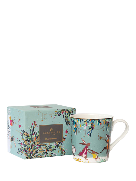 Sara Miller Woodland Tales Merry Band 22ct Gold Fine China Mug, 340ml, Multi - view 2, 