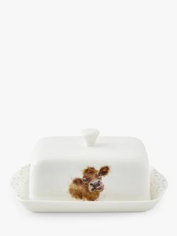 Wrendale Designs Mooo Cow Bone China Butter Dish, Multi