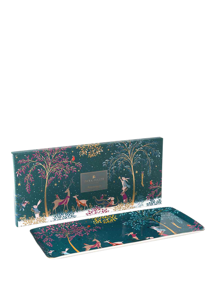Sara Miller Woodland Tales 22ct Gold Porcelain Sandwich Tray, Multi - view 2, 