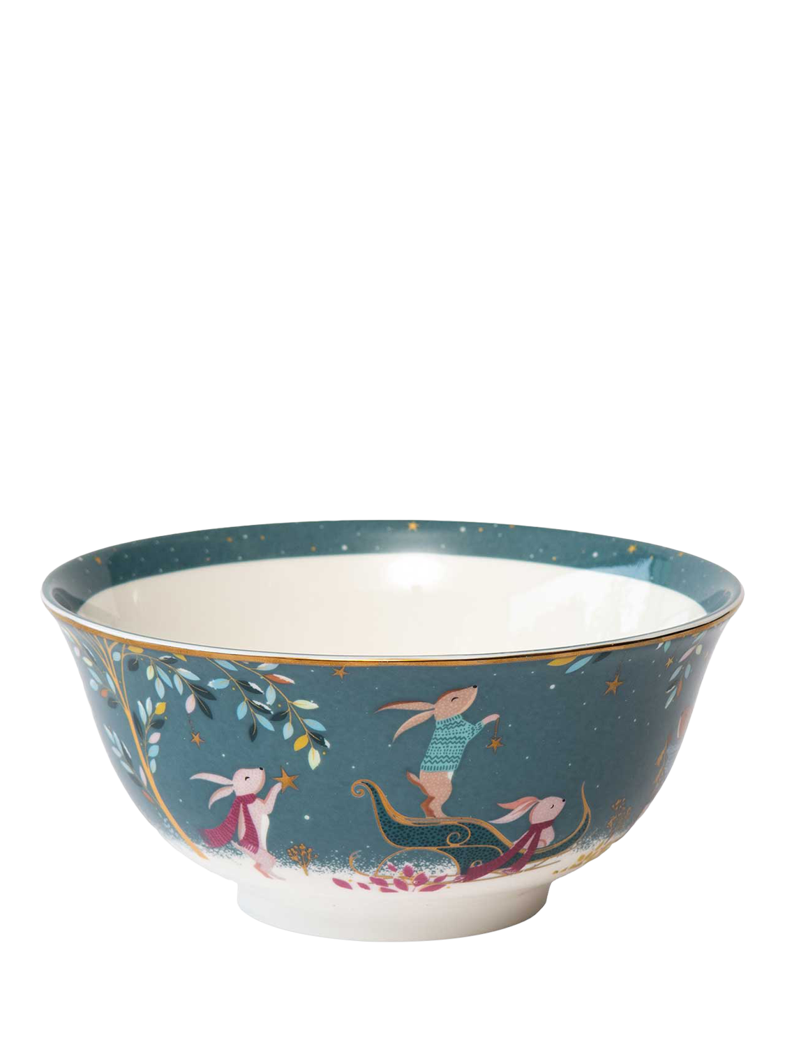 Sara Miller Woodland Tales 22ct Gold Fine China Bowl, 15cm, Multi