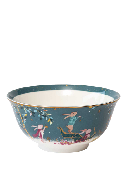 Sara Miller Woodland Tales 22ct Gold Fine China Bowl, 15cm, Multi, 
