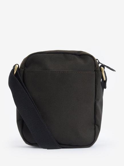 Barbour Field Waxed Crossbody Bag, Olive/Black - view 2, Olive/Black