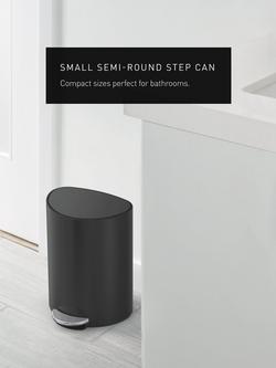 Simplehuman Semi-Round Pedal Bin, 6L - view 2, Black