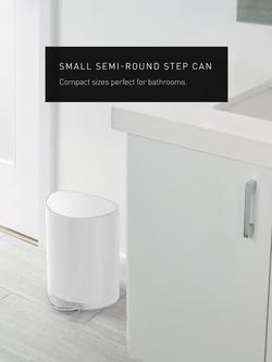 Simplehuman Semi-Round Pedal Bin, 6L - view 2, White