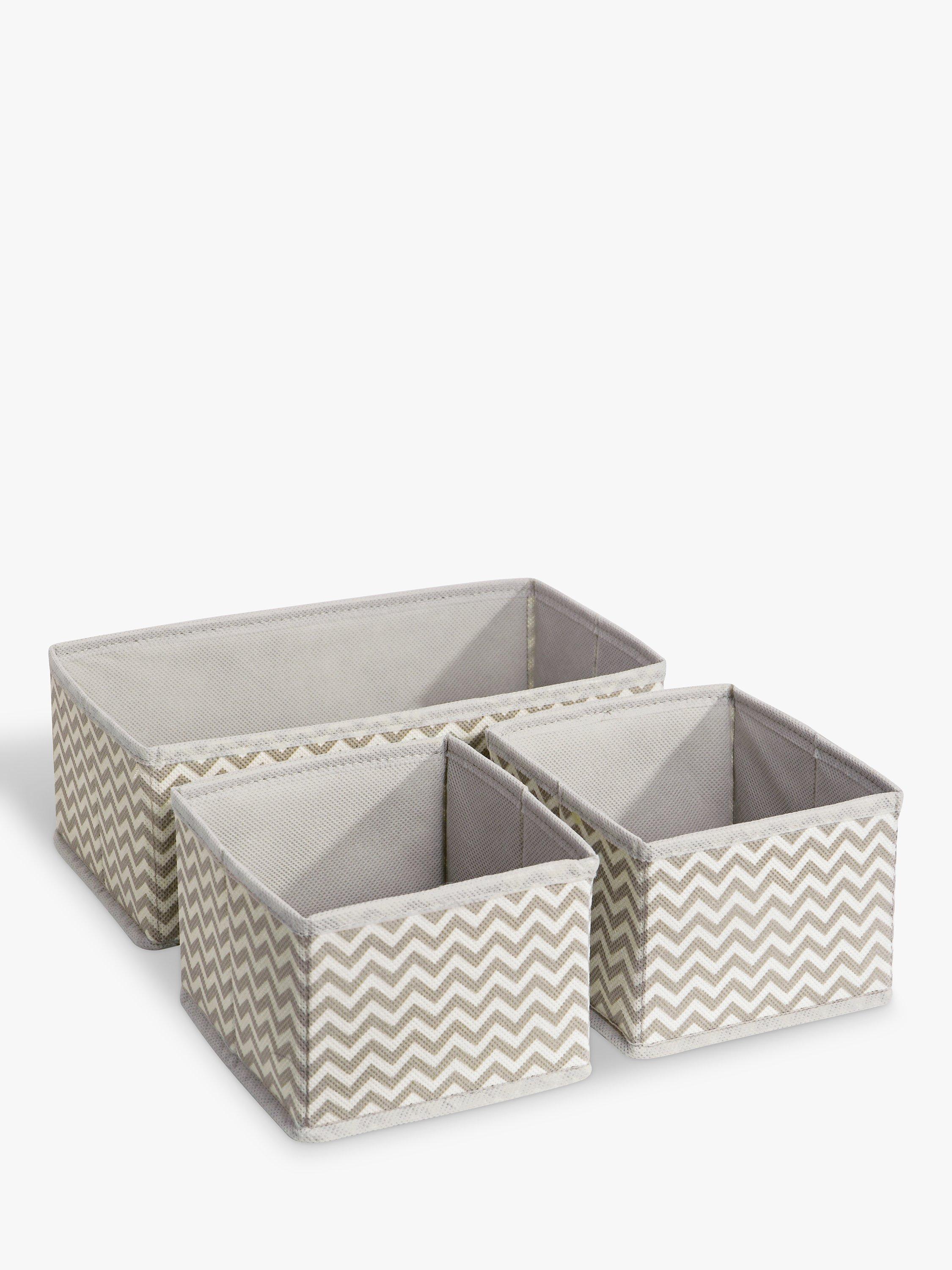 iDesign Axis Accessory Organiser Chevron Print Storage Boxes, Pack of 3