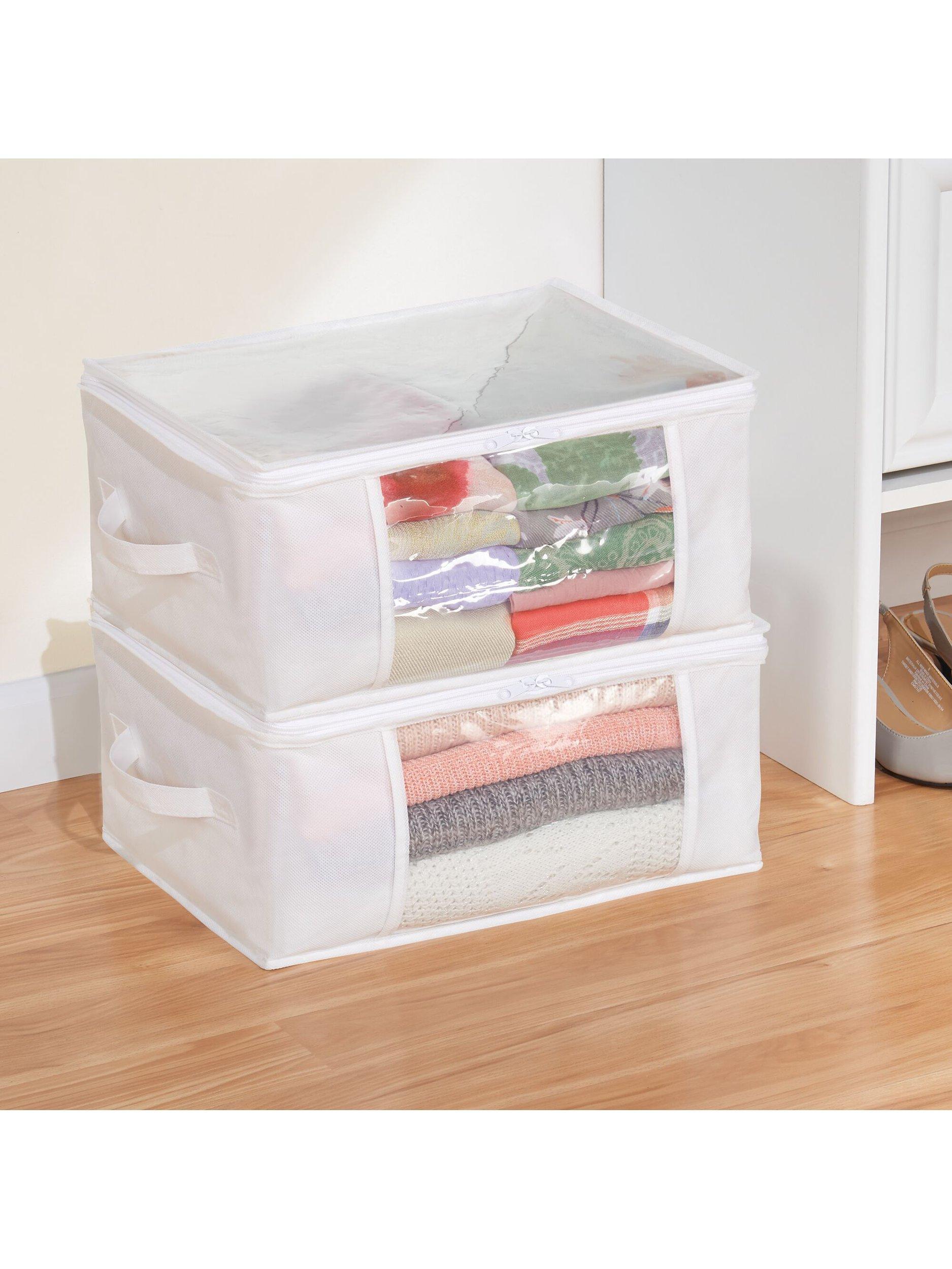 iDesign Zipped Storage Bag Set of 2 White