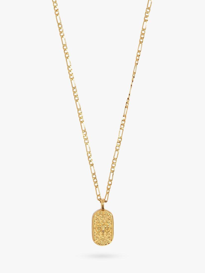 Product image 2 of 5, which shows Katie Loxton Waterproof Zodiac Necklace, Gold, Aries