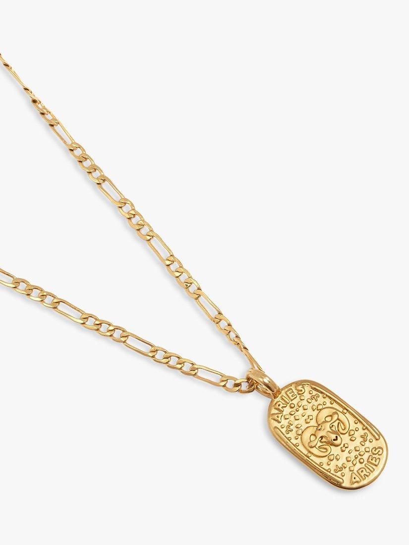 Product image 3 of 5, which shows Katie Loxton Waterproof Zodiac Necklace, Gold, Aries