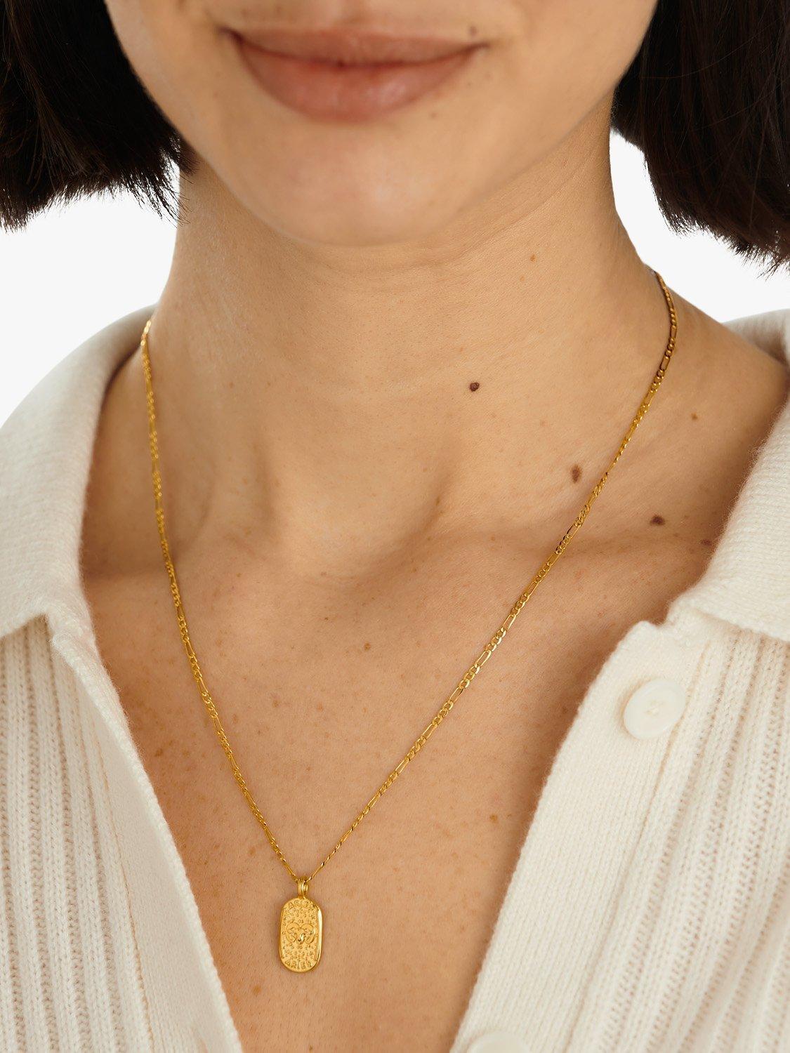 Product image 4 of 5, which shows Katie Loxton Waterproof Zodiac Necklace, Gold, Aries