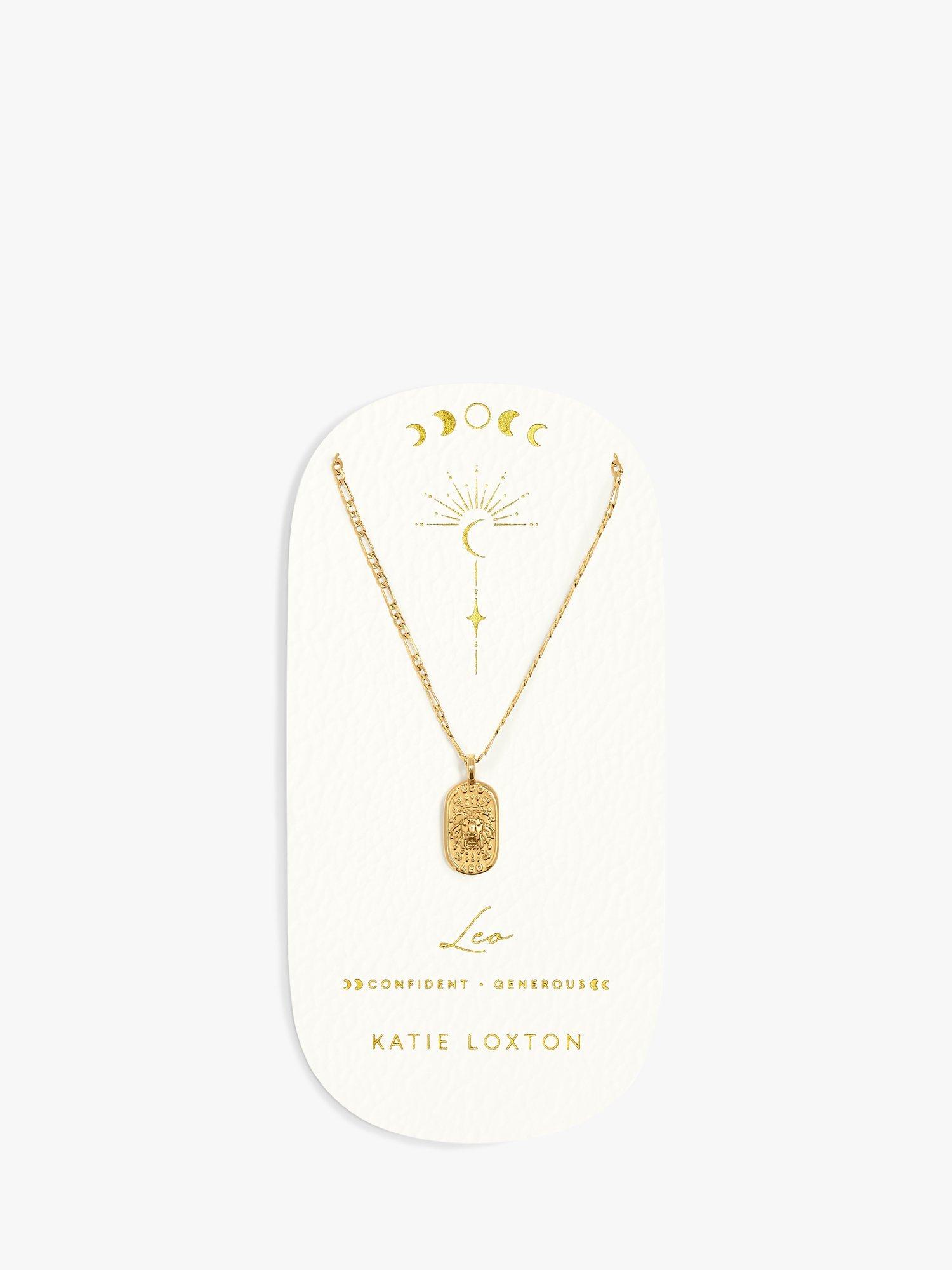 Product image 1 of 5, which shows Katie Loxton Waterproof Zodiac Necklace, Gold, Leo