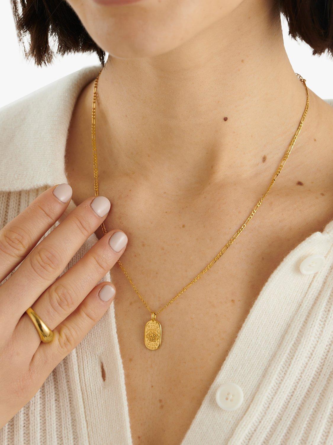 Product image 4 of 5, which shows Katie Loxton Waterproof Zodiac Necklace, Gold, Leo